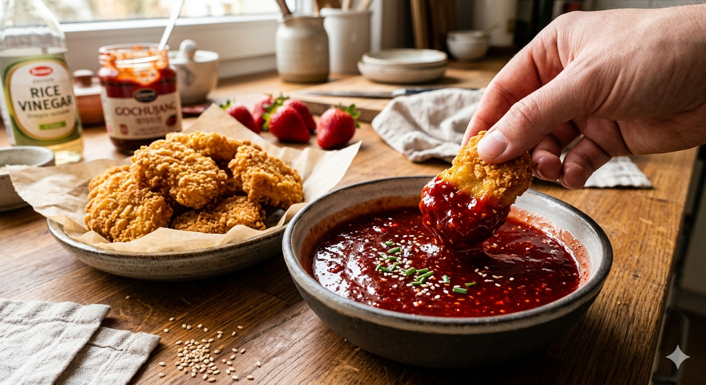 Erdbeer-Süß-Sauer-Dip